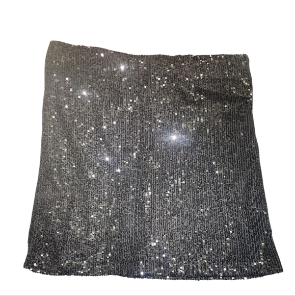 GB Sequin Black Mini Skirt Size Large - Picture 5 of 6